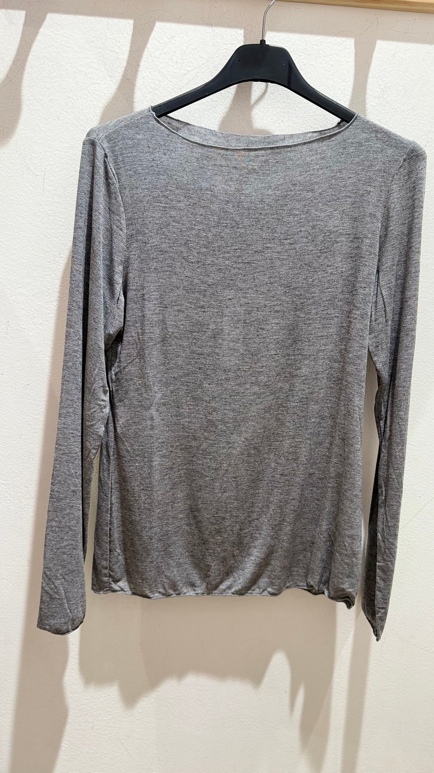 Maglietta girocollo con misto cashmere