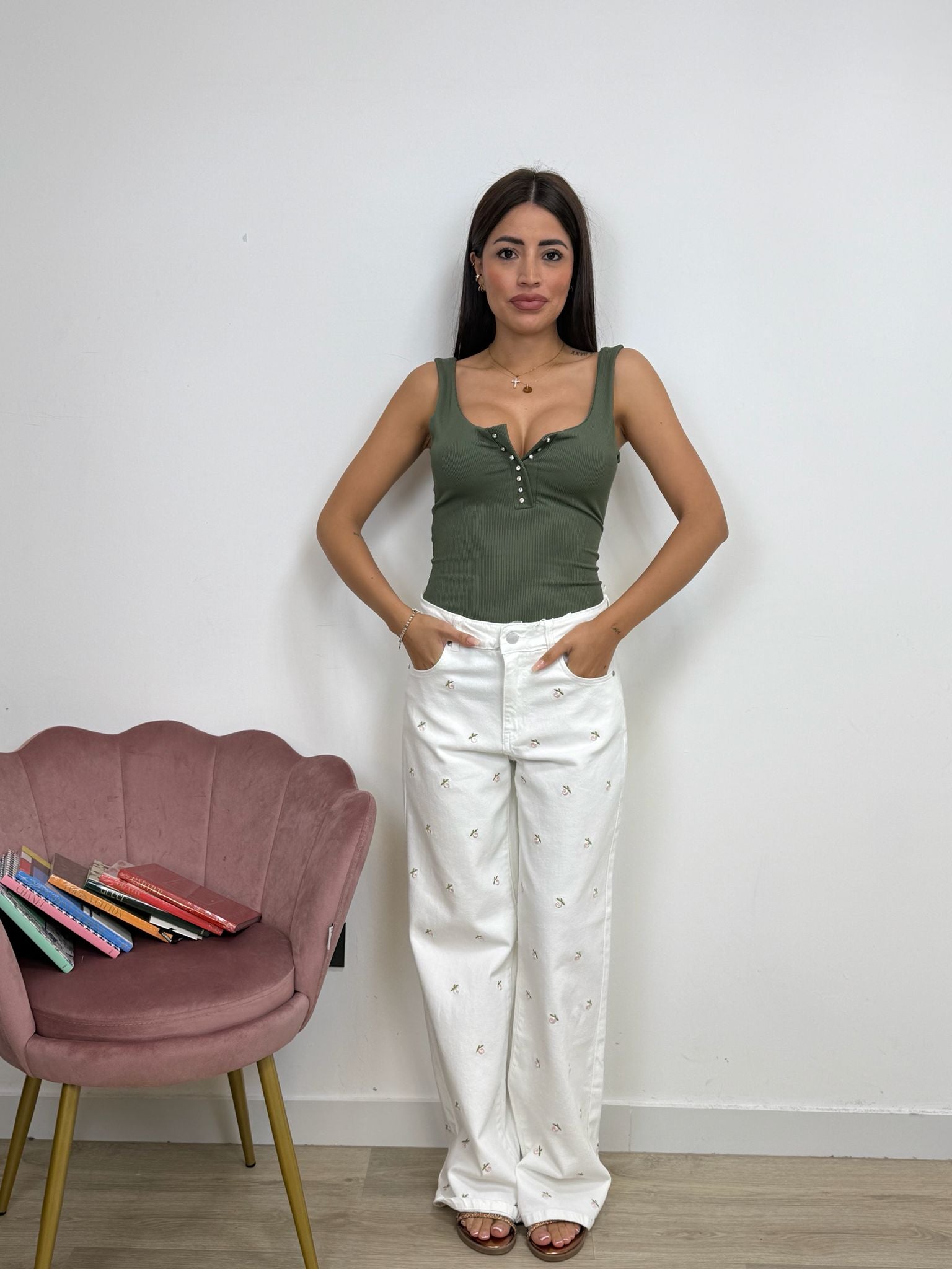 Pantalone Palazzo con Fiori