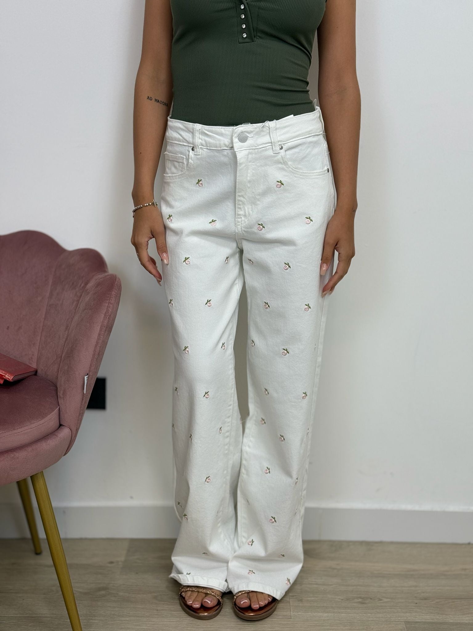 Pantalone Palazzo con Fiori