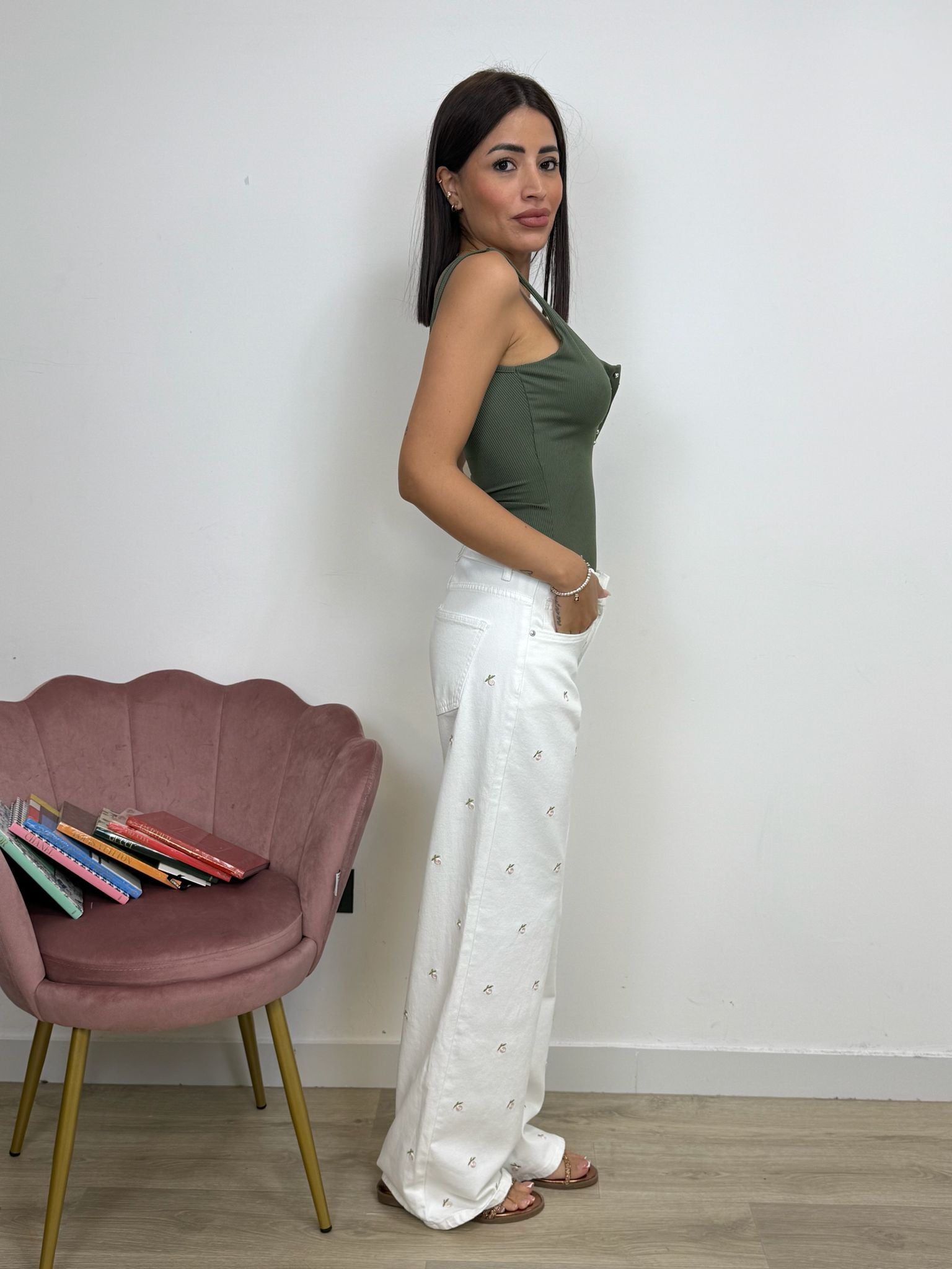 Pantalone Palazzo con Fiori