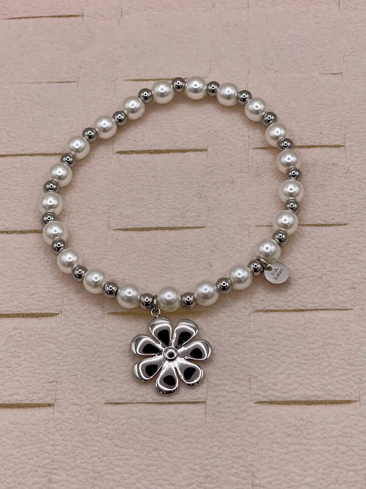 BRACCIALETTI PERLINE ACCIAIO