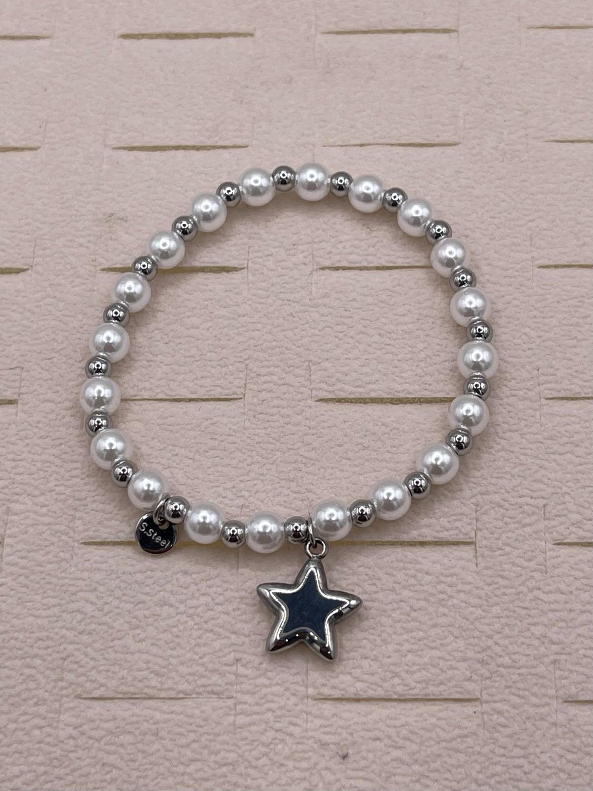 BRACCIALETTI PERLINE ACCIAIO