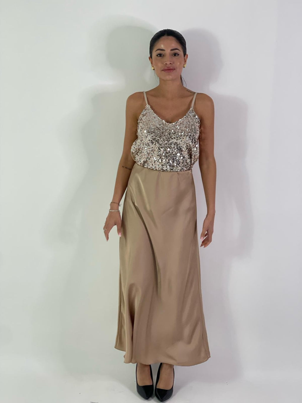 Canotta in paillettes