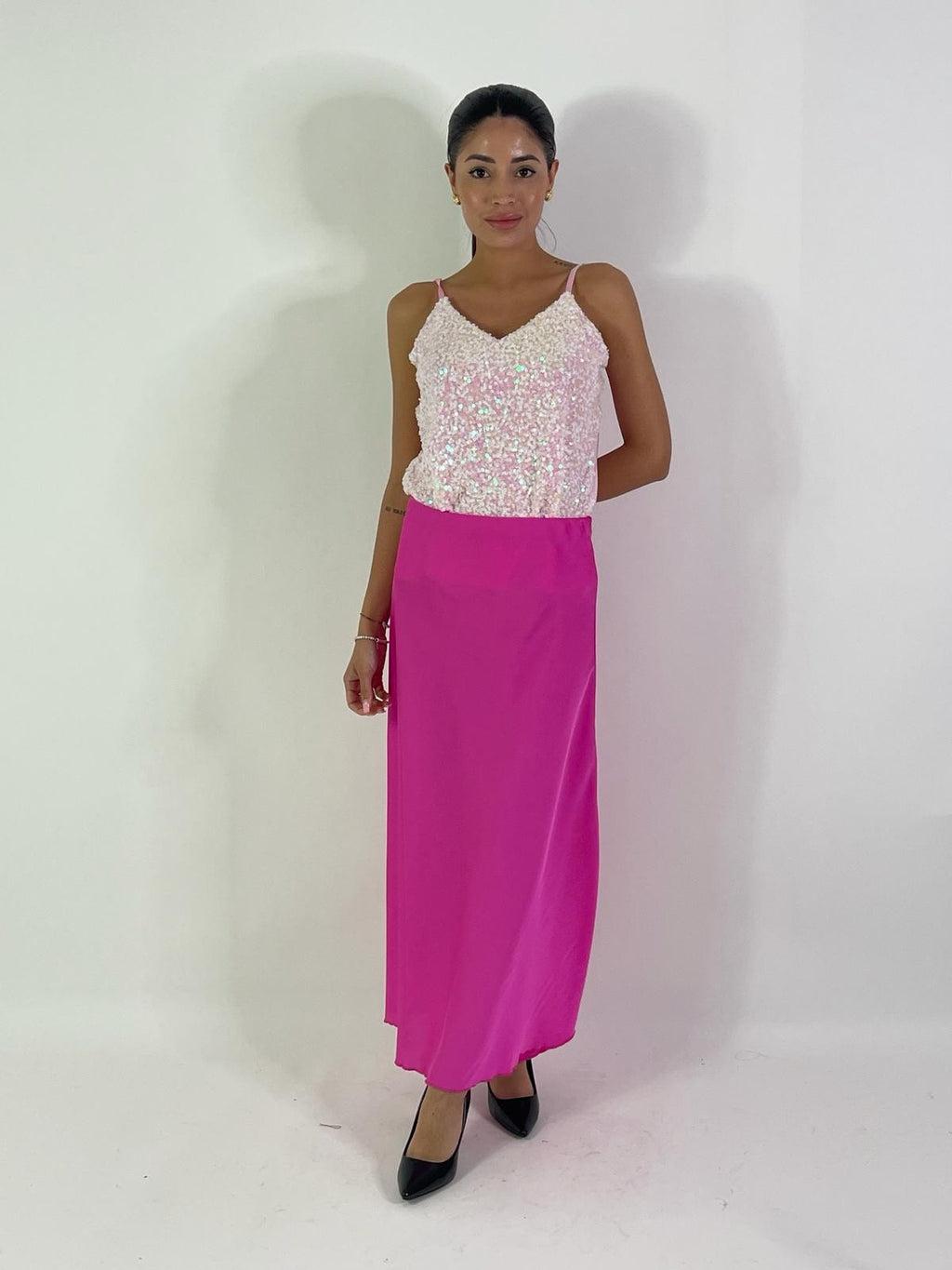 Canotta in paillettes