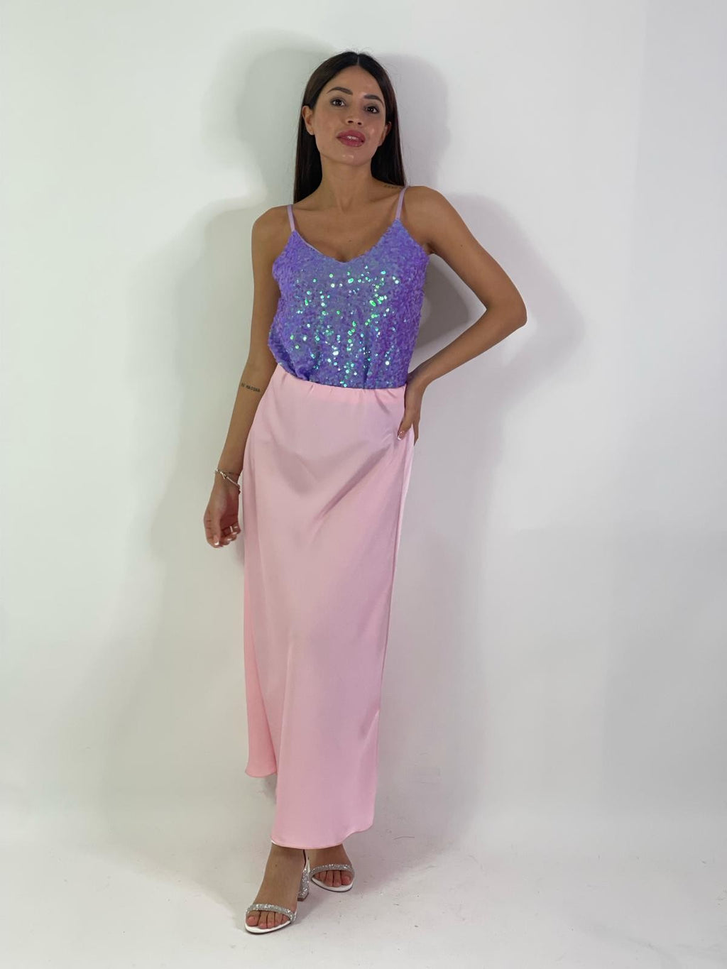 Canotta in paillettes