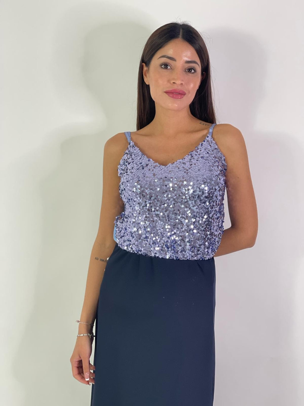 Canotta in paillettes