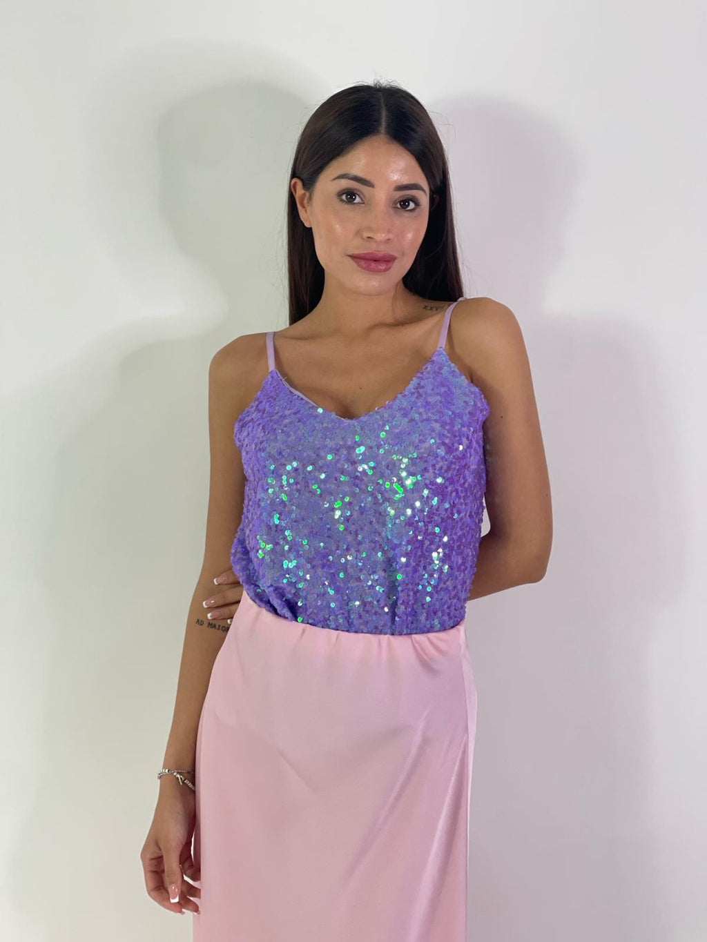 Canotta in paillettes