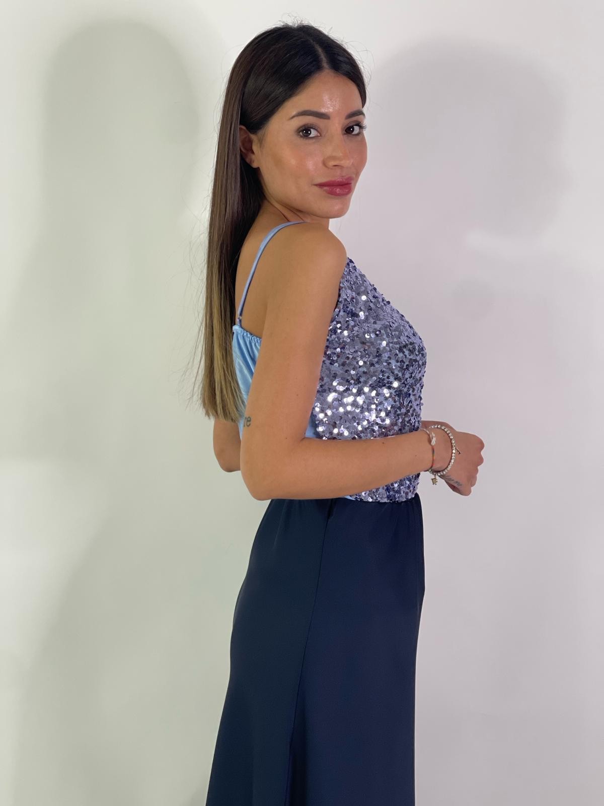 Canotta in paillettes