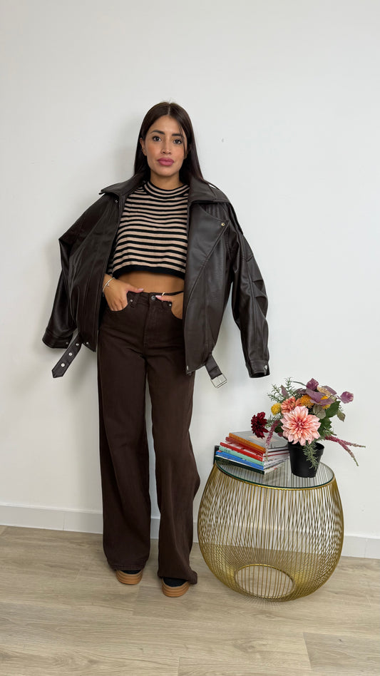 Giacca bomber simil pelle