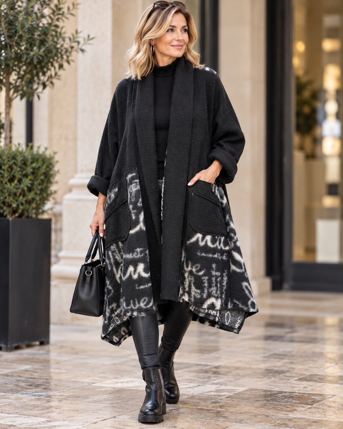 Cappotto con Scritte Interne
