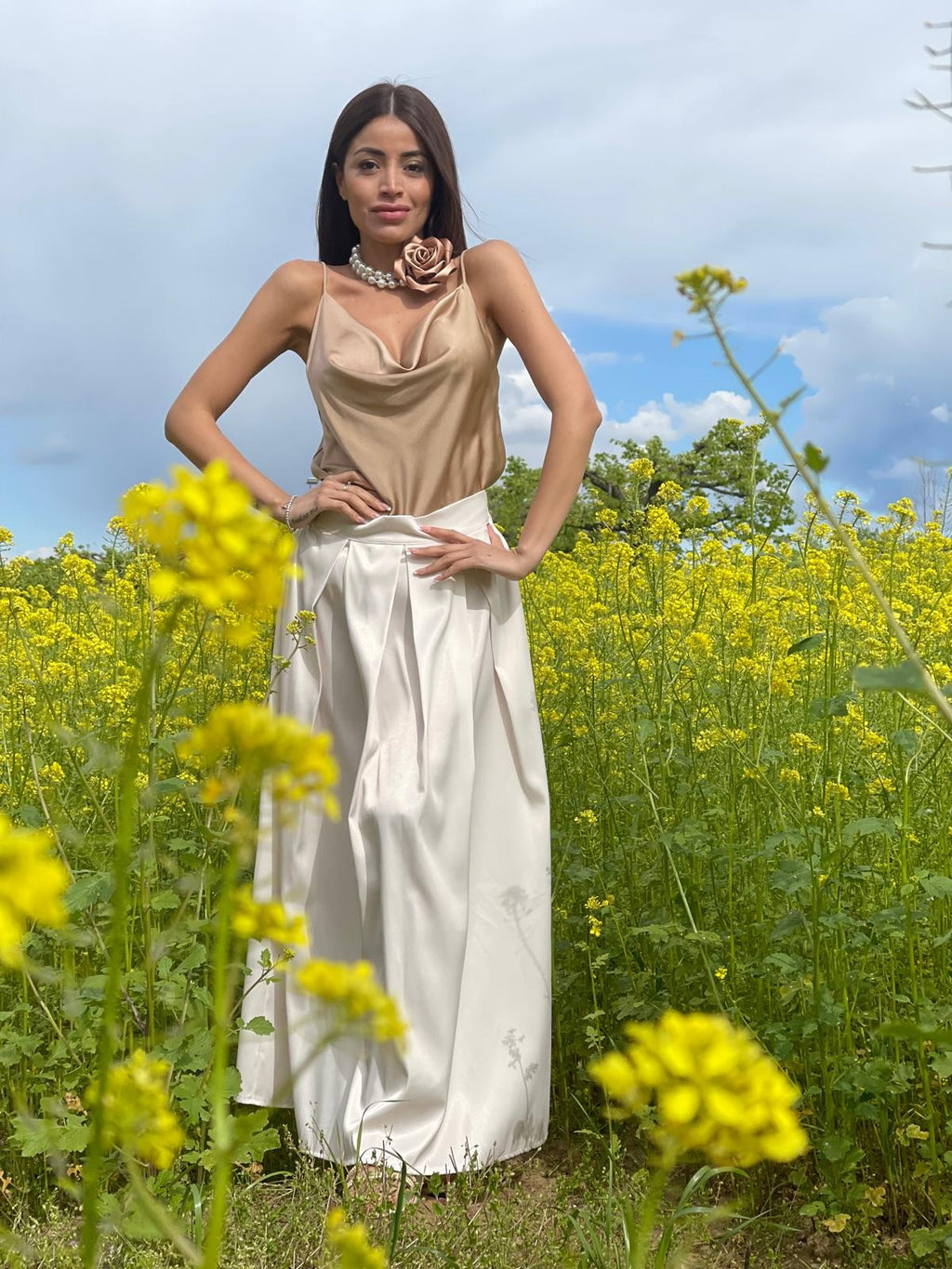 COLLANA PERLE E FIORE