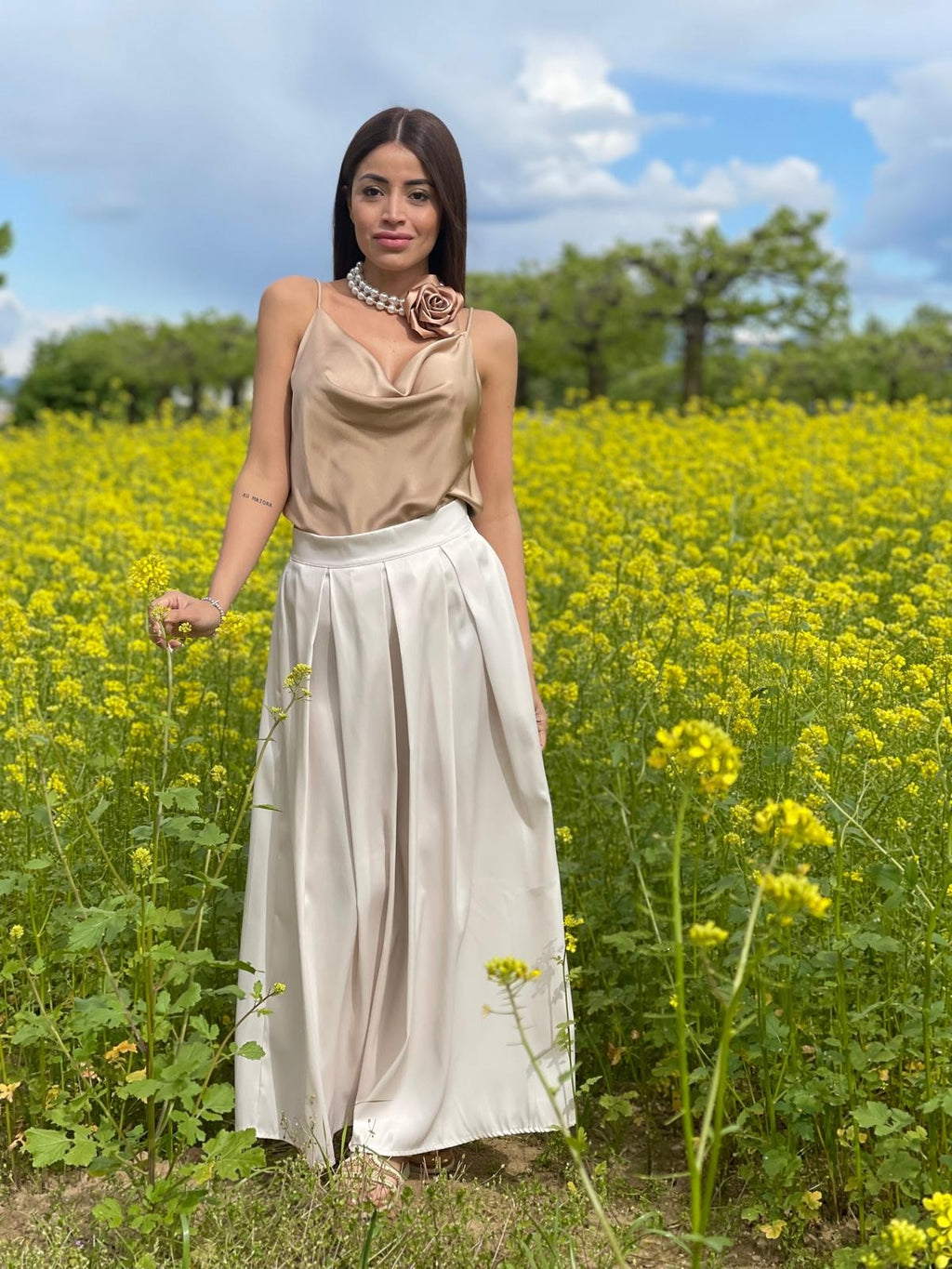 COLLANA PERLE E FIORE