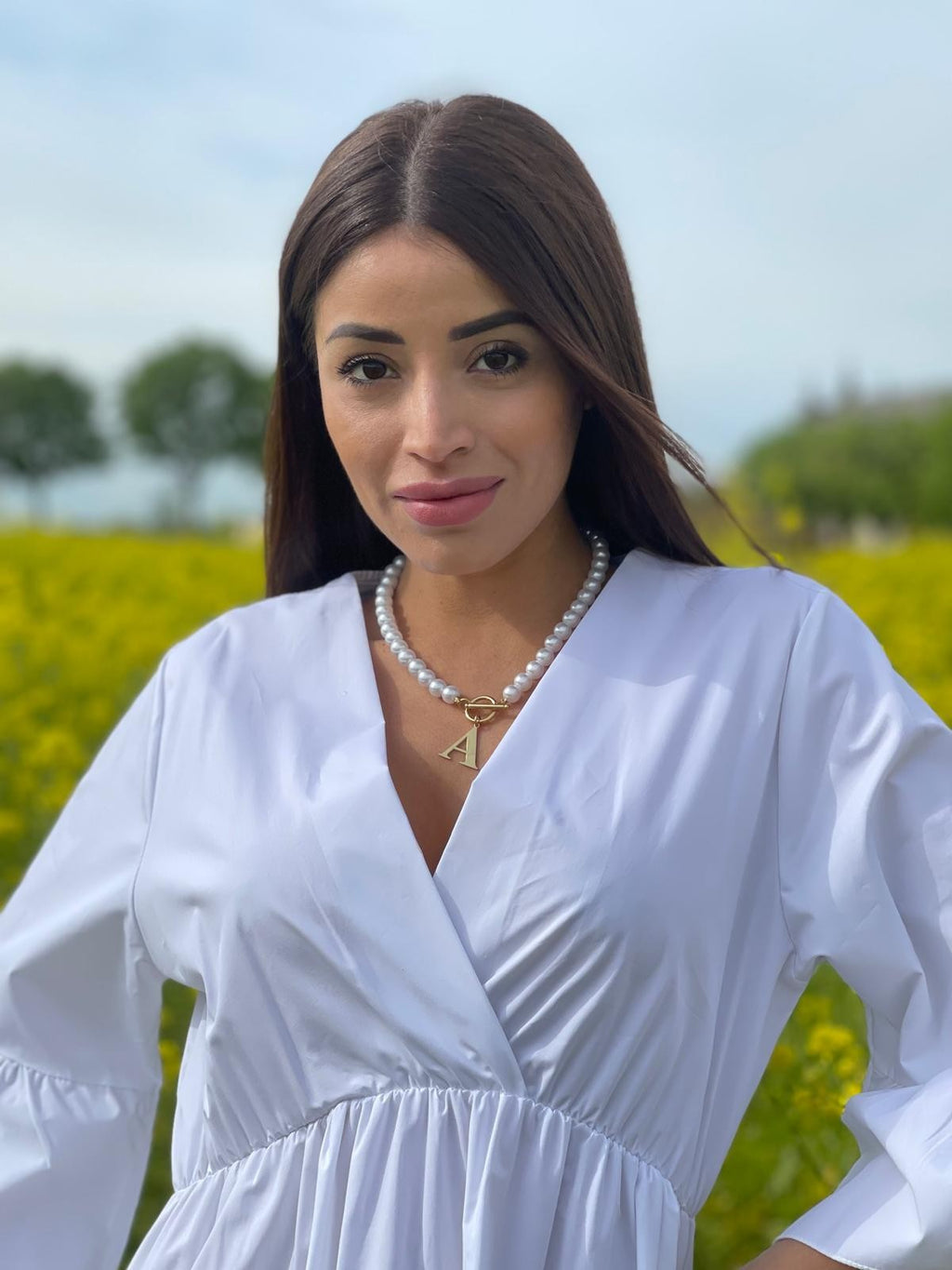 Collana lettere con perline