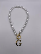 Collana lettere con perline