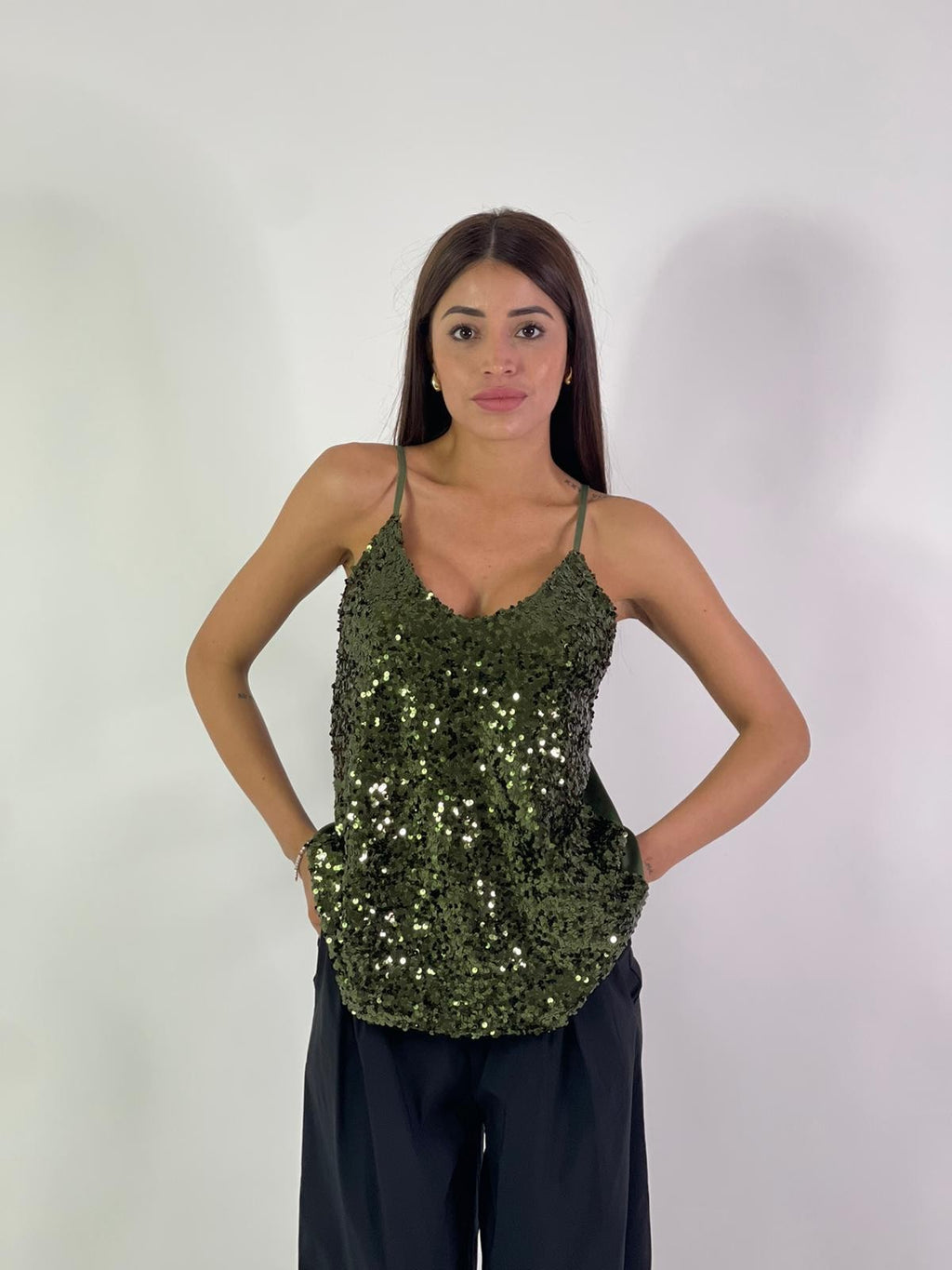 Canotta in paillettes