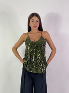 Canotta in paillettes