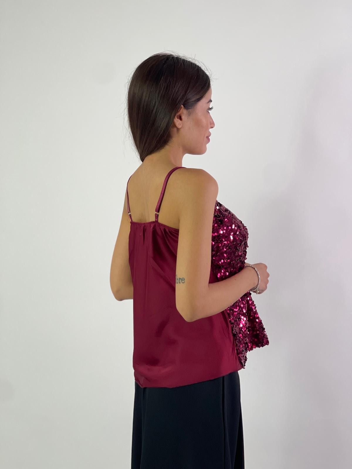 Canotta in paillettes