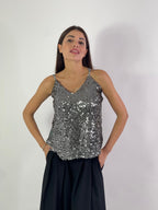 Canotta in paillettes