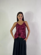 Canotta in paillettes