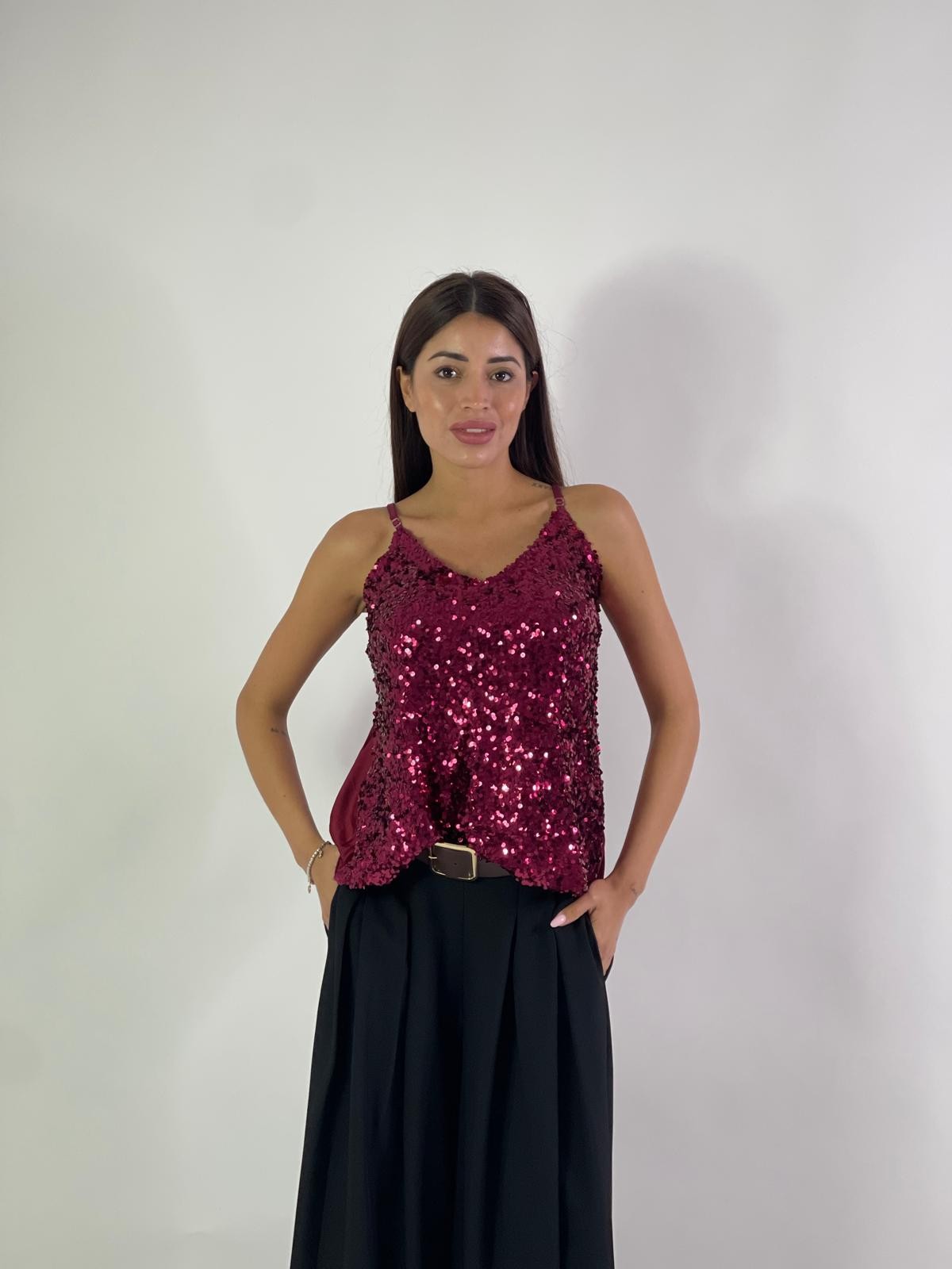 Canotta in paillettes