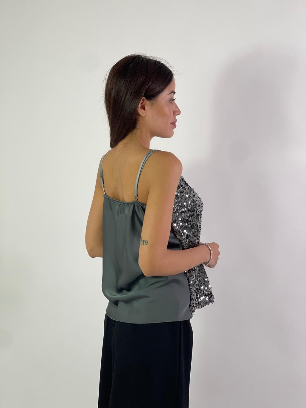 Canotta in paillettes