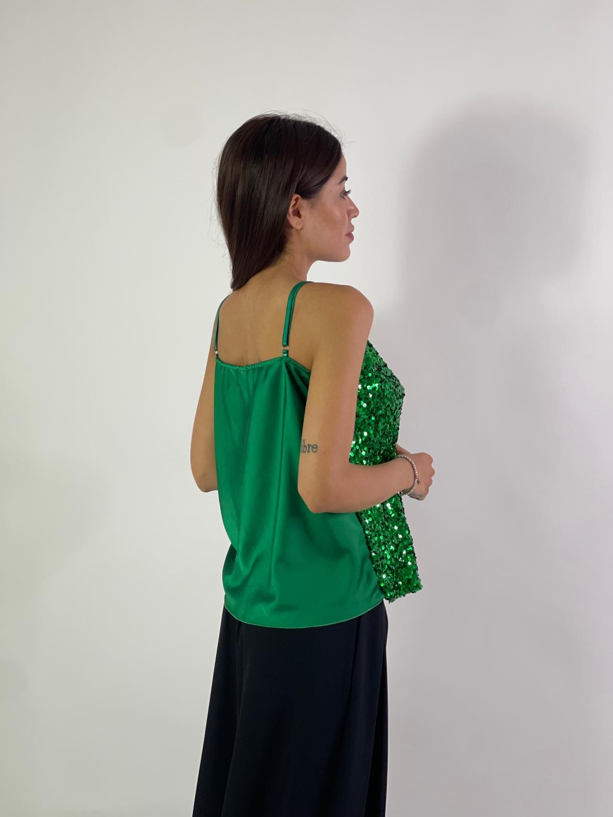 Canotta in paillettes