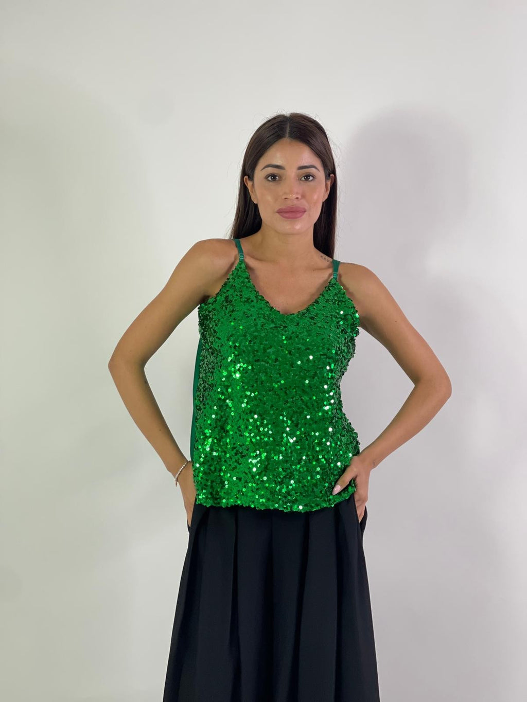 Canotta in paillettes