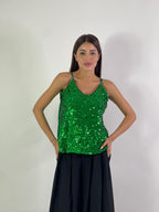 Canotta in paillettes