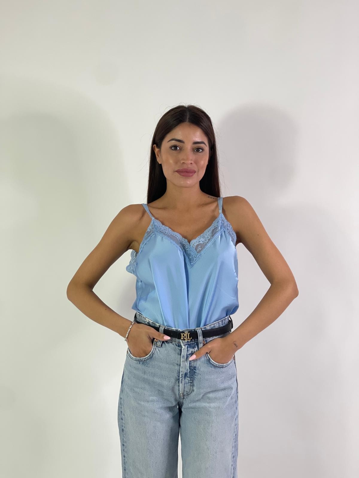 Canotta in raso over