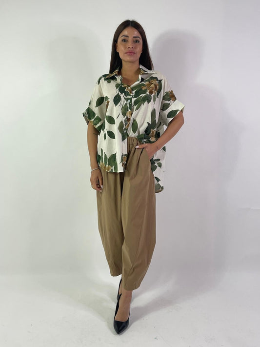 Camicia Flores cotone