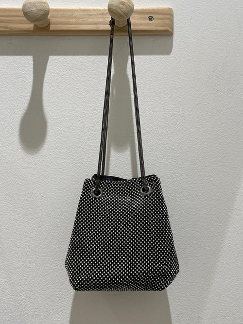 Borsa a secchiello con strass