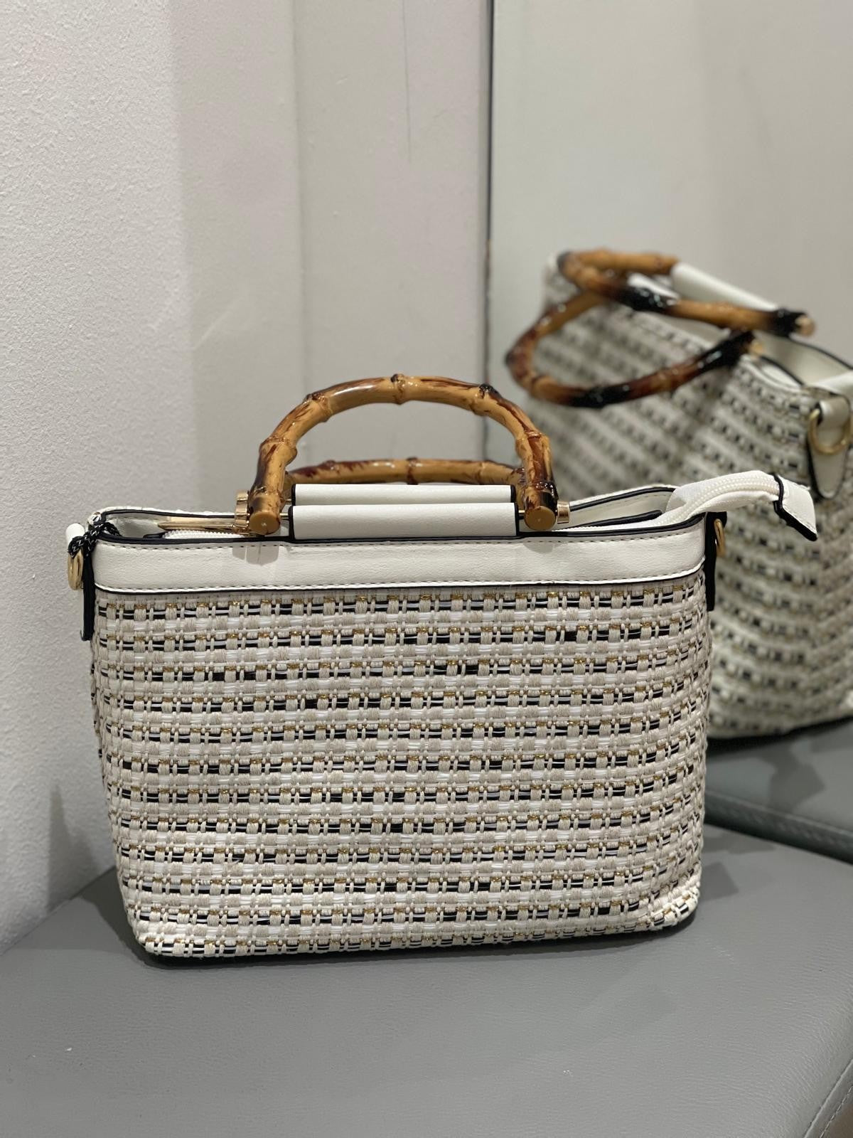 Borsa chantal con manico Bambù