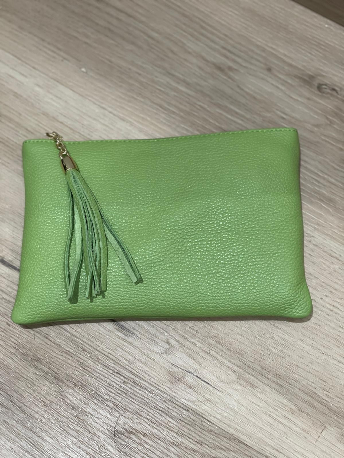 Mini pochette in vera pelle