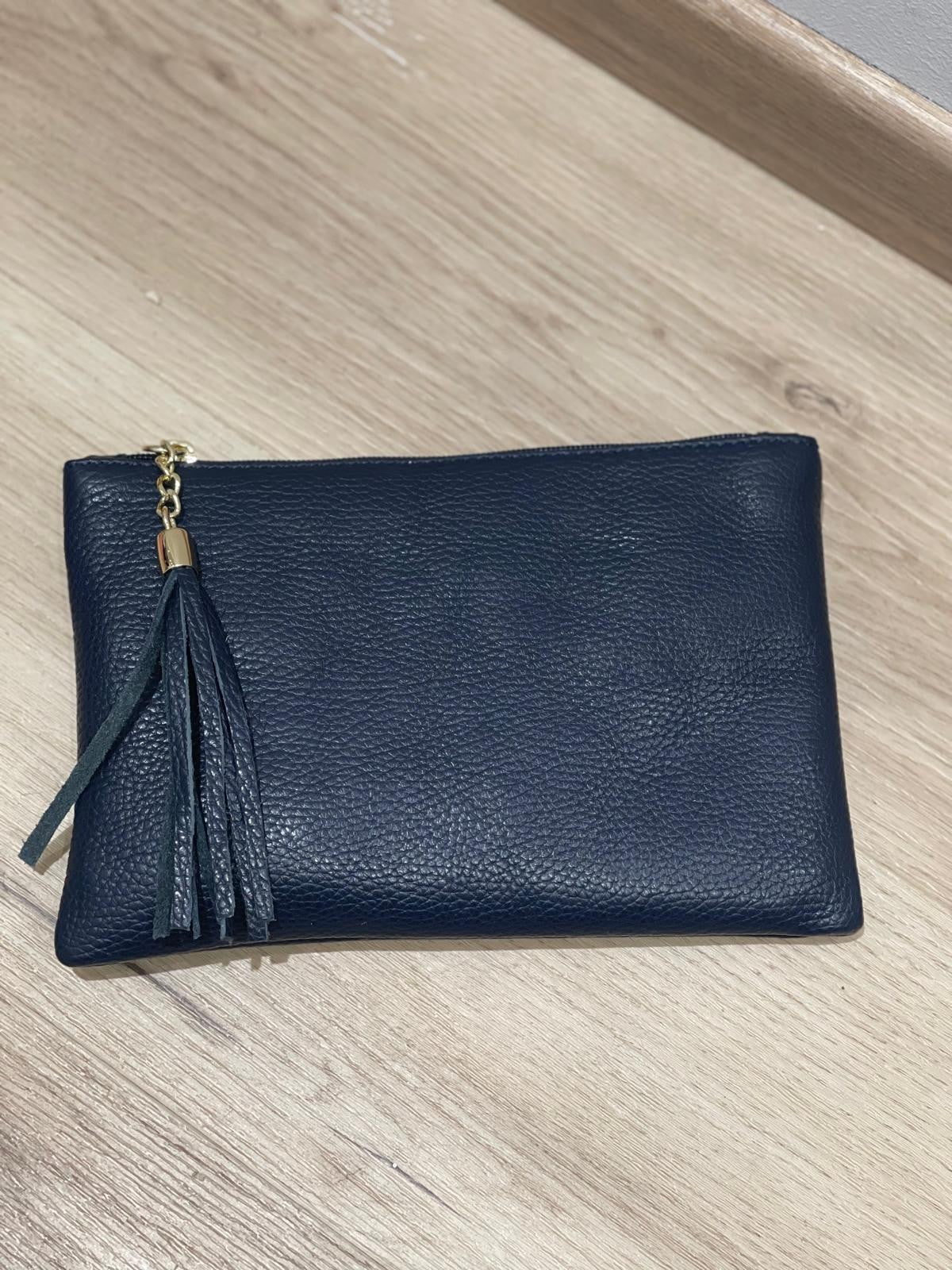 Mini pochette in vera pelle