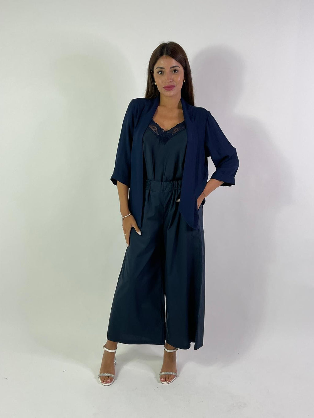 Cardigan misto lino cotone