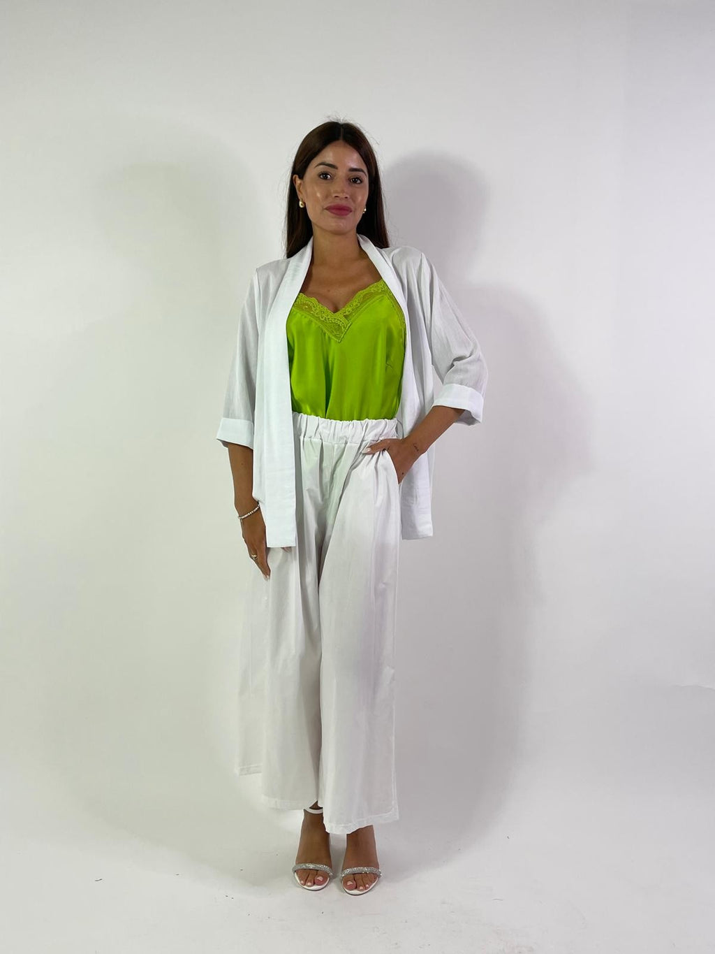 Cardigan misto lino cotone