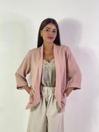 Cardigan misto lino cotone