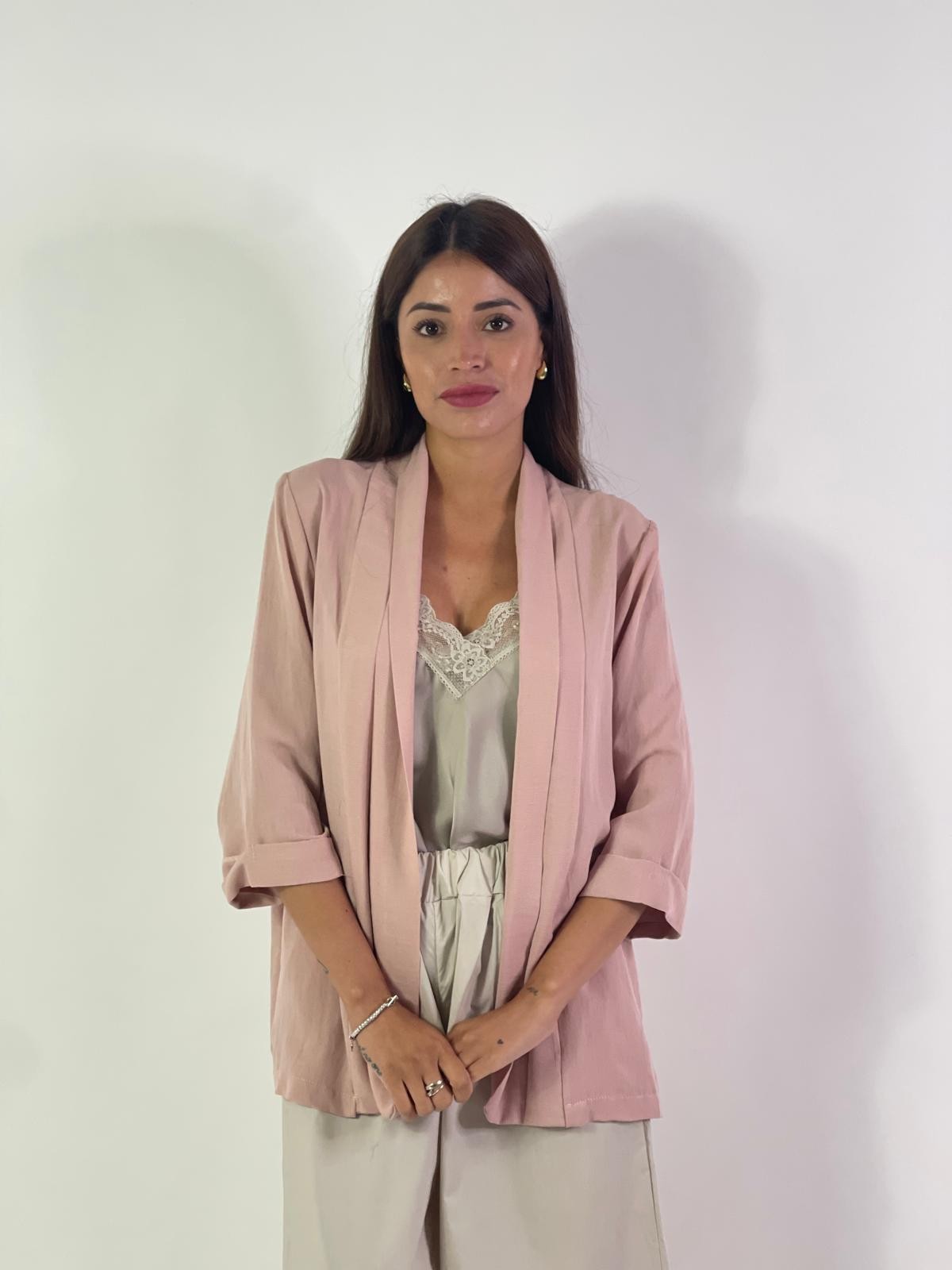 Cardigan misto lino cotone