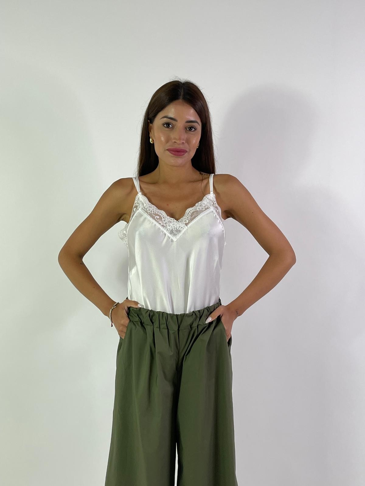 Canotta in Raso con Pizzo