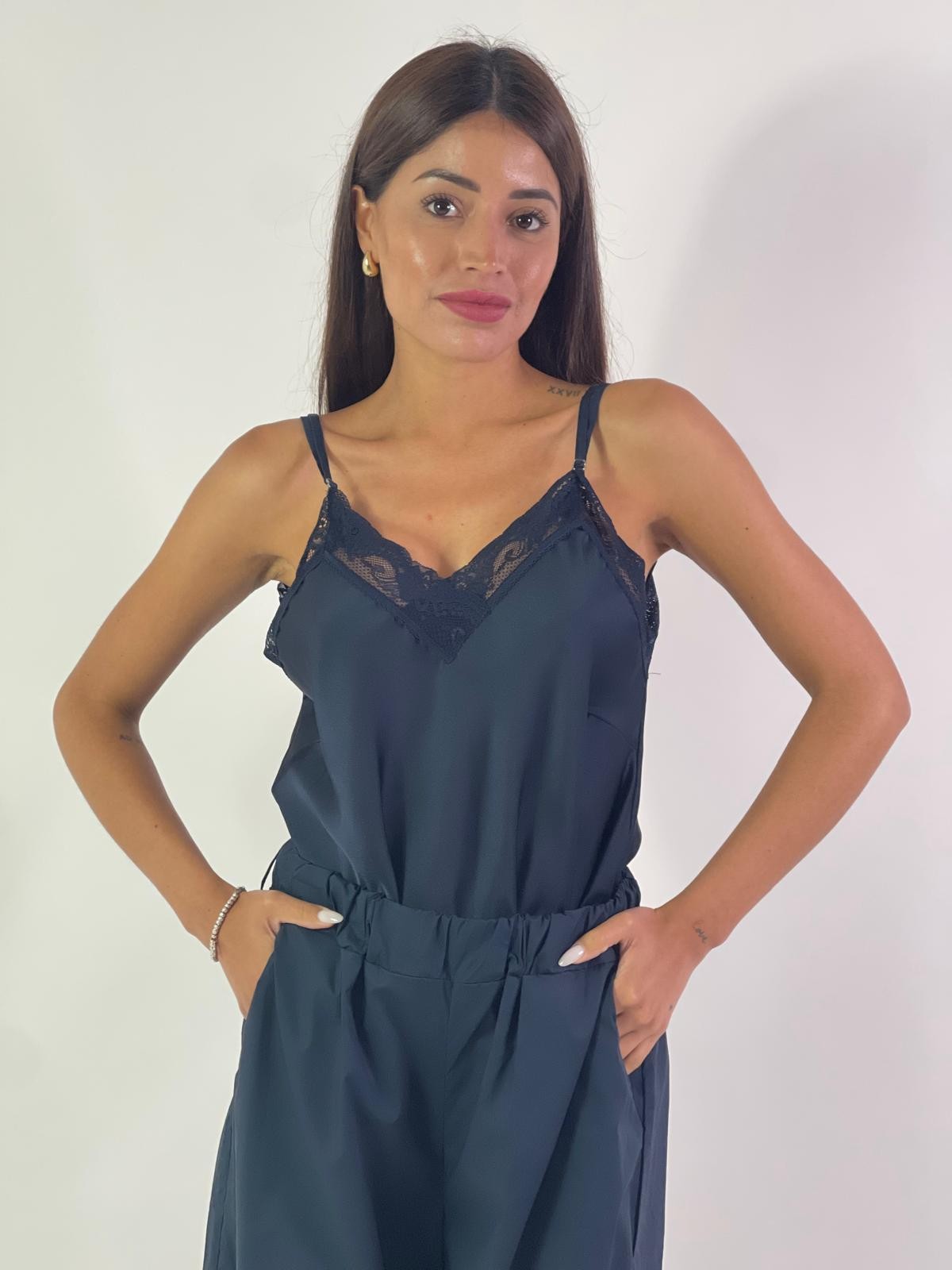 Canotta in Raso con Pizzo