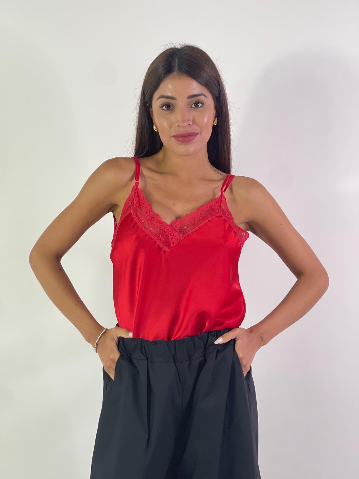 Canotta in Raso con Pizzo