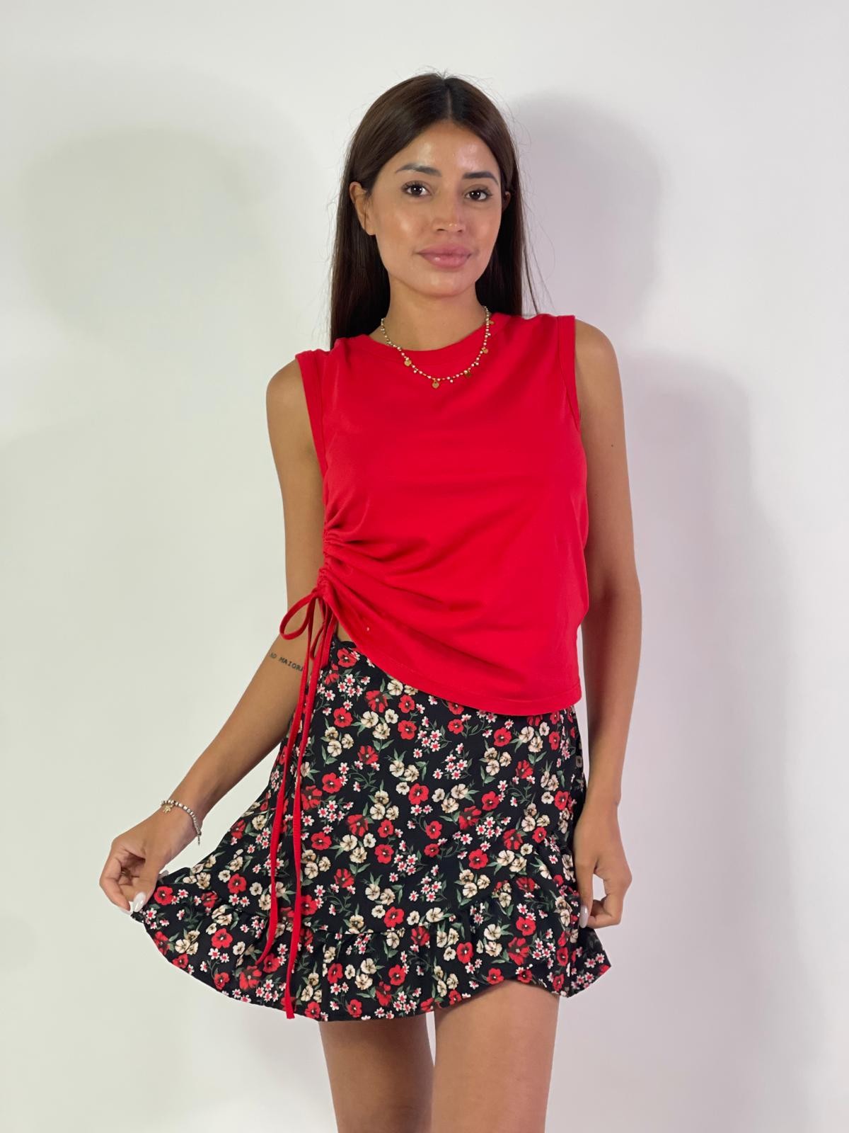 Minigonna a portafoglio flores