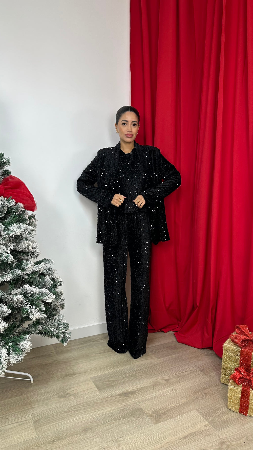 Pantalone a palazzo in paillettes