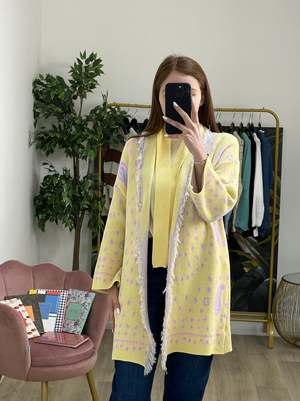 Cardigan Jacquard Etnico