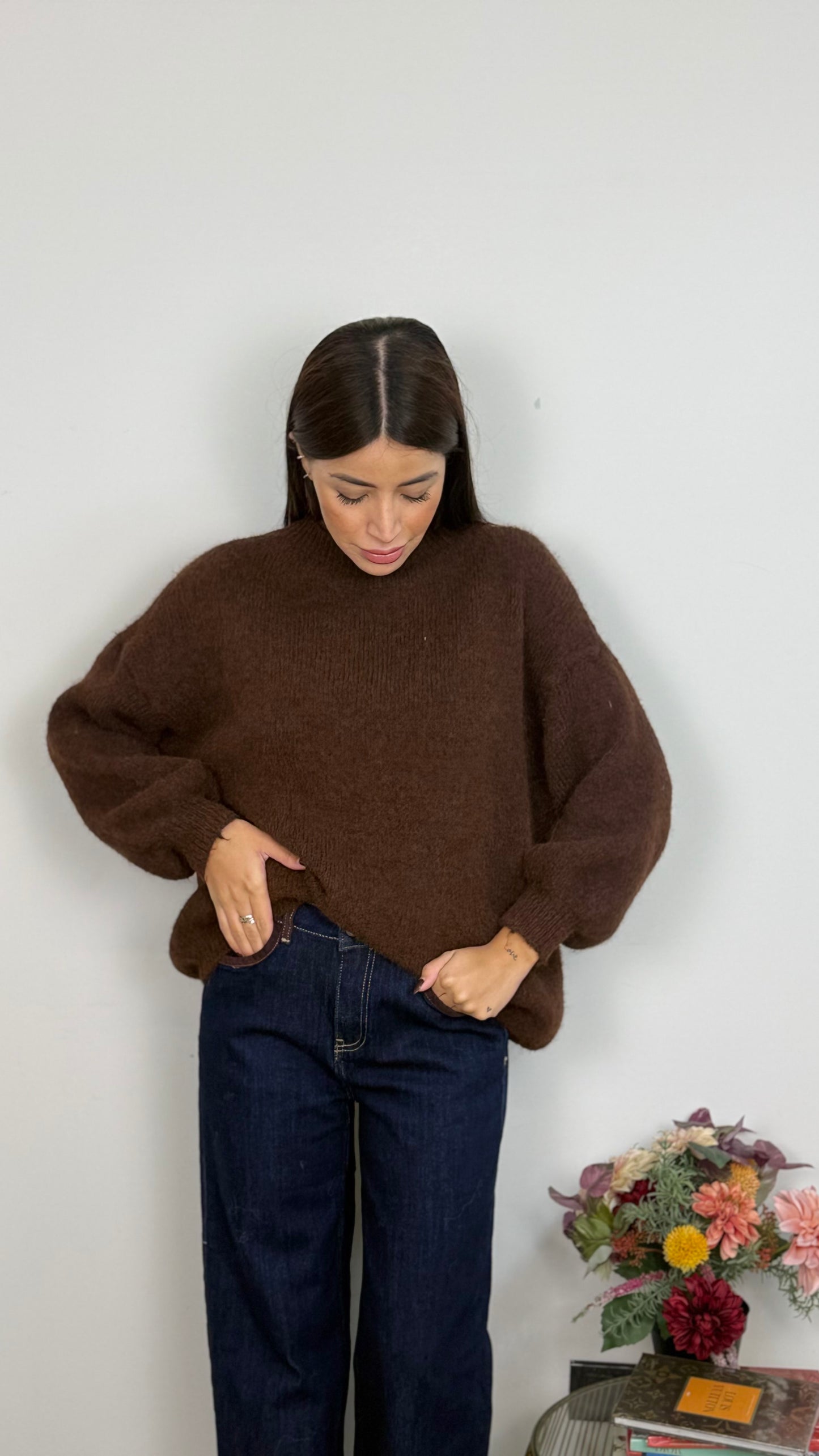 Maglione Girocollo Misto Lana