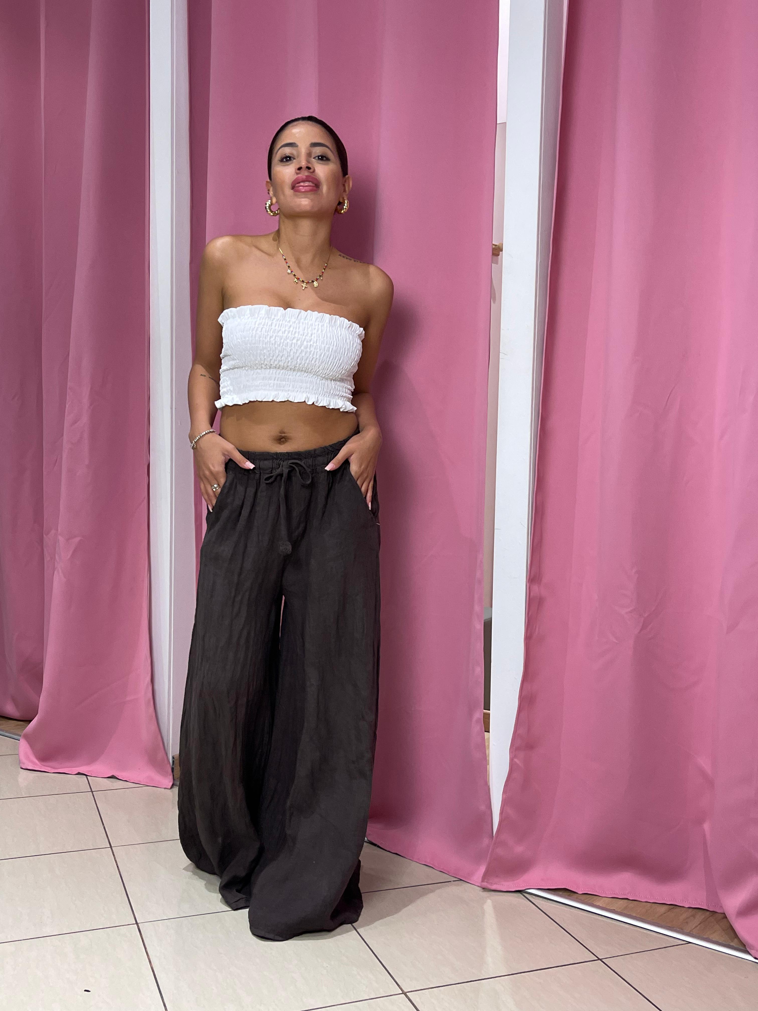 Pantalone a palazzo di lino