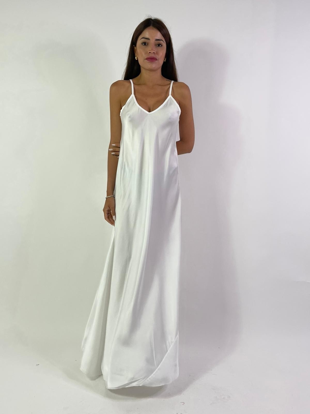 Abito in raso scollo V