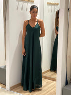 Abito in raso scollo V