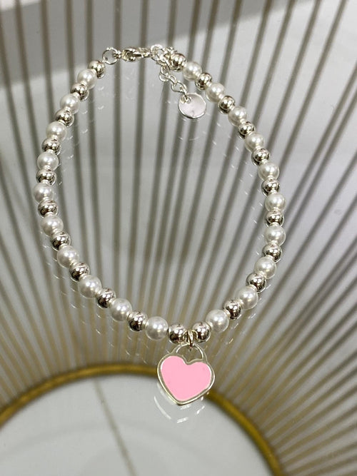 Bracciale cuore rosa