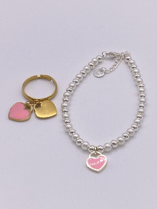 Anello cuore rosa